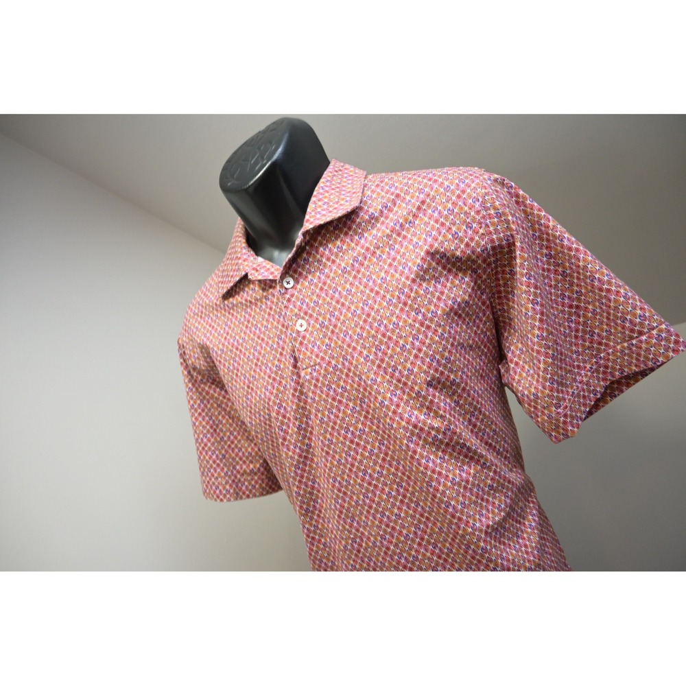 Bugatchi Polo Shirt Mens Large Pink OoohCotton Tech 8 Way Stretch Excellent
